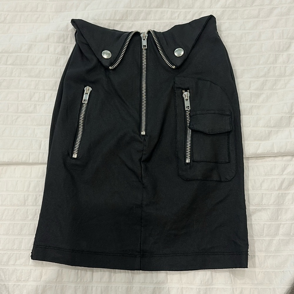 Faux “leather” high waist mini skirt